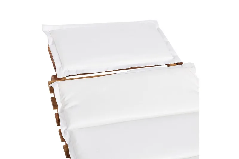 Solseng Luino - Lyst træ, hvid - Havemøbler - Havestole - Solseng & solvogn