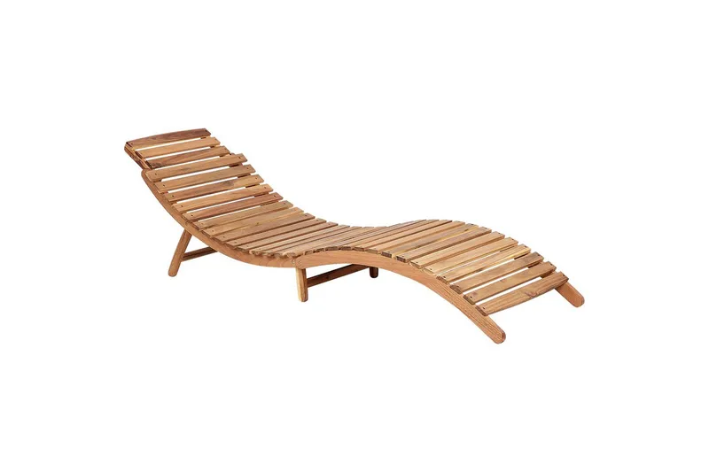 Solseng Luino - Lyst træ, hvid - Havemøbler - Havestole - Solseng & solvogn