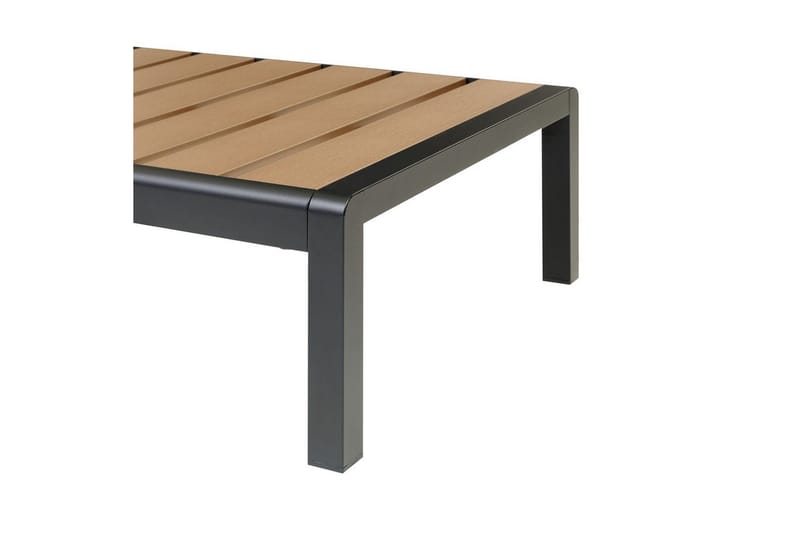 Solseng Nardo - Lys træ, sort, Lyst træ, sort - Havemøbler - Havestole - Solseng & solvogn