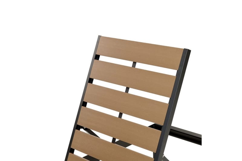 Solseng Nardo - Lys træ, sort, Lyst træ, sort - Havemøbler - Havestole - Solseng & solvogn