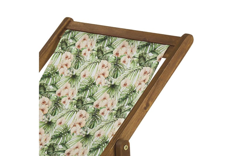 Solseng sæt á 2 Anzio - lyst træ/off-white blomsteret mønster - Havemøbler - Havestole - Solstole