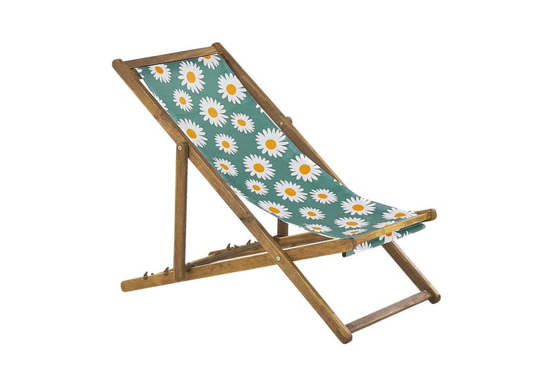 Solseng sæt á 2 Anzio - lyst træ/off-white kamillemønster - Havemøbler - Havestole - Solstole
