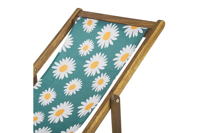 Solseng sæt á 2 Anzio - lyst træ/off-white kamillemønster - Havemøbler - Havestole - Solstole