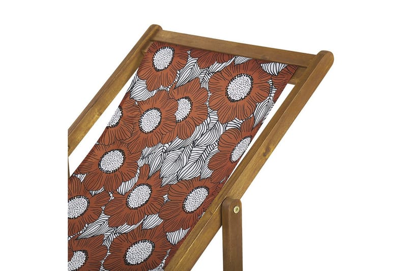 Solseng sæt á 2 Anzio - lyst træ/off-white valmuemønster - Havemøbler - Havestole - Solstole