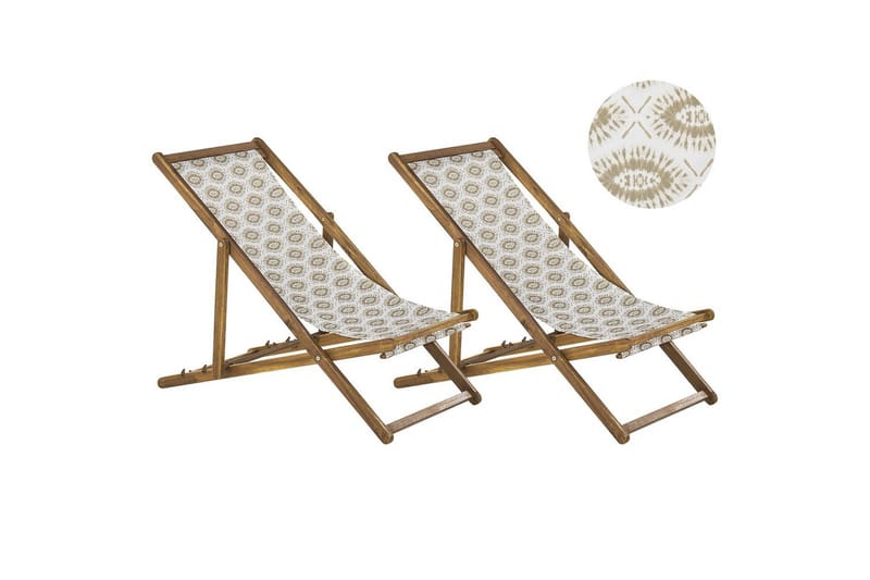 Solseng sæt á 2 Anzio, lyst træ/off-white/beige