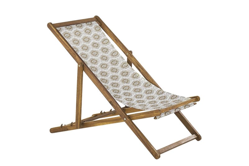 Solseng sæt á 2 Anzio - lyst træ/off-white/beige - Havemøbler - Havestole - Solstole
