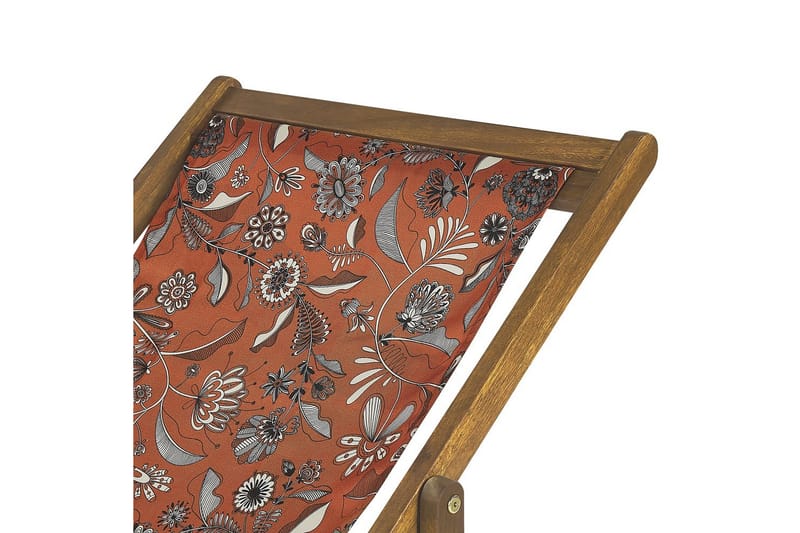 Solseng sæt á 2 Anzio - lyst træ/off-white/rød blomstermønster - Havemøbler - Havestole - Solstole