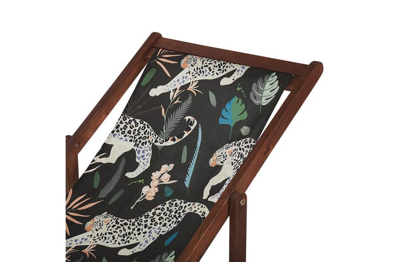 Solseng sæt á 2 Anzio - mørkt træ/off-white dyremønster - Havemøbler - Havestole - Solstole