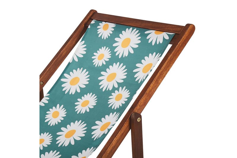 Solseng sæt á 2 Anzio - mørkt træ/off-white kamillemønster - Havemøbler - Havestole - Solstole