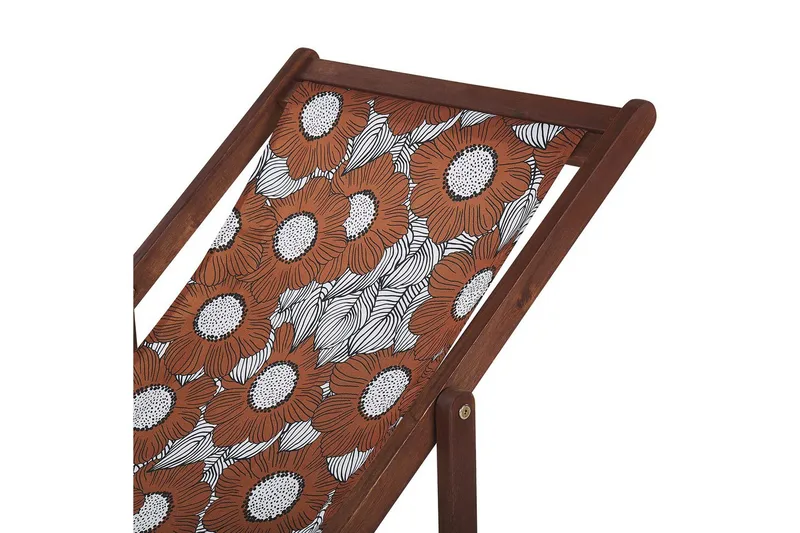 Solseng sæt á 2 Anzio - mørkt træ/off-white valmuemønster - Havemøbler - Havestole - Solstole