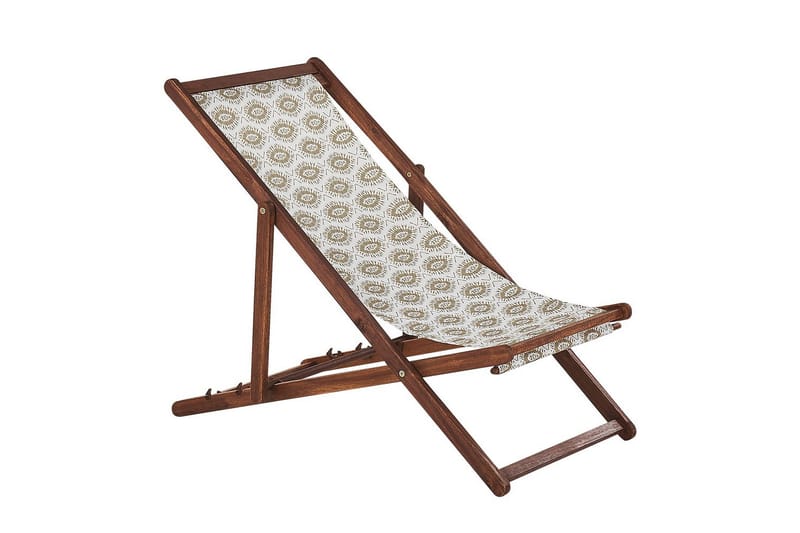 Solseng sæt á 2 Anzio - mørkt træ/off-white/beige - Havemøbler - Havestole - Solstole