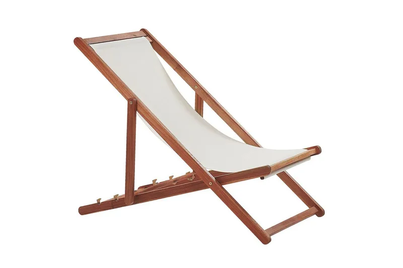 Solseng sæt á 2 Anzio - mørkt træ/off-white/blåt palmebladsmønster - Havemøbler - Havestole - Solstole