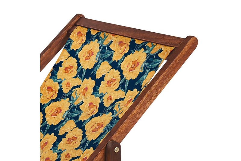 Solseng sæt á 2 Anzio - mørkt træ/off-white/gult blomstermønster - Havemøbler - Havestole - Solstole