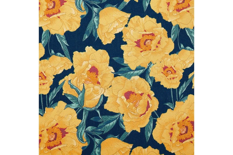 Solseng sæt á 2 Anzio - mørkt træ/off-white/gult blomstermønster - Havemøbler - Havestole - Solstole