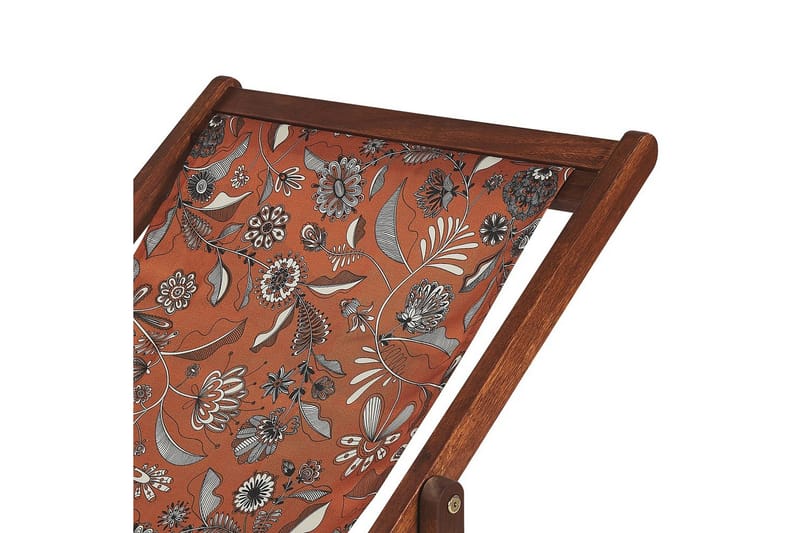 Solseng sæt á 2 Anzio - mørkt træ/off-white/rødt blomster mønster - Havemøbler - Havestole - Solstole