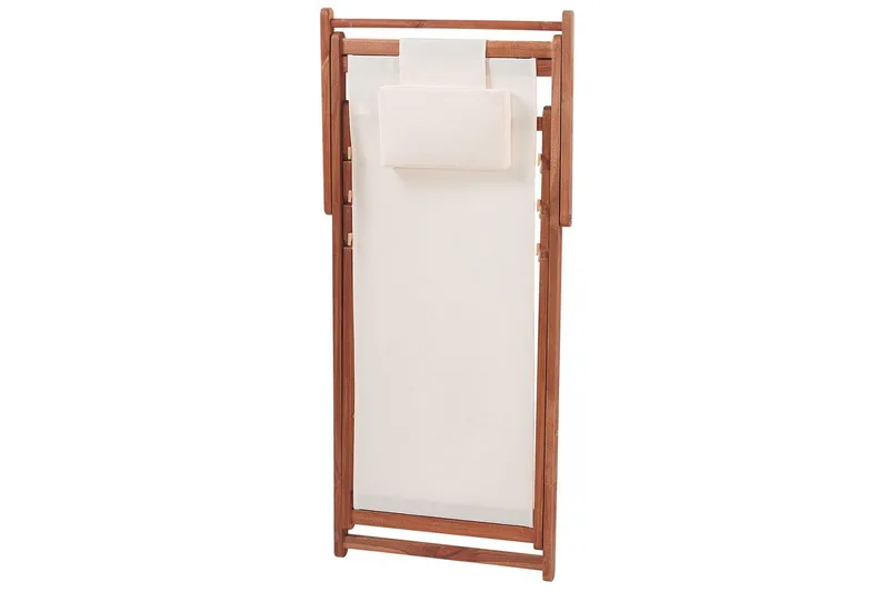 Solseng sæt af 2 Avellino - Hvid, mørkt træ, flerfarvet - Havemøbler - Havestole - Solstole