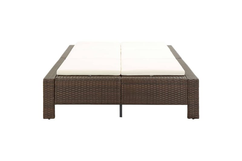 2-Personers Solseng Med Hynde Polyrattan Brun - Havemøbler - Havestole - Solseng & solvogn