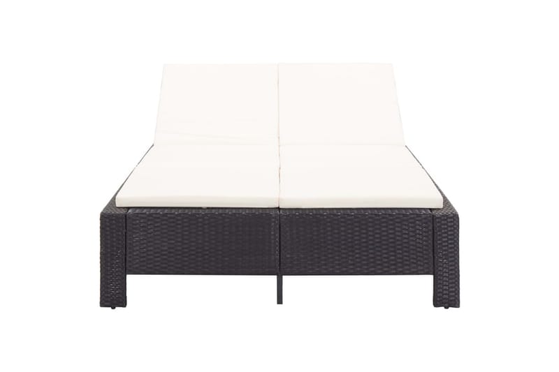 2-personers solseng med hynde polyrattan sort - Sort - Havemøbler - Havestole - Solseng & solvogn