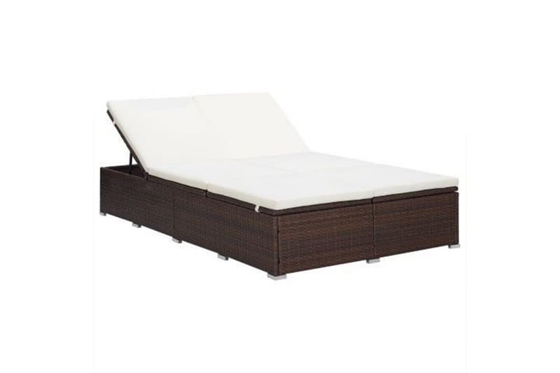 2-Personers Solseng Med Hynde Polyrattan Brun - Brun - Havemøbler - Havestole - Solseng & solvogn