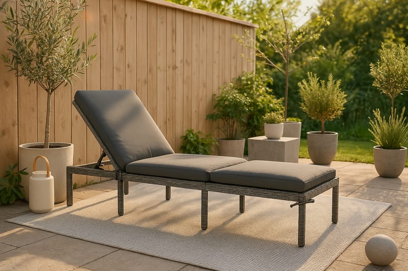 Bilbao Solseng med Hynde - Grå - Havemøbler - Havestole - Solseng & solvogn
