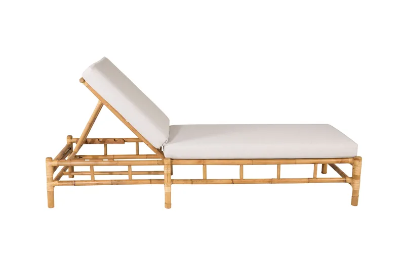 Cane Solseng m Hynde - Brun/Lysegrå - Havemøbler - Havestole - Solseng & solvogn