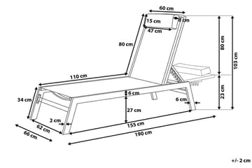 Catania Ii Solseng 66 | 190 cm - Sort - Havemøbler - Havestole - Solseng & solvogn