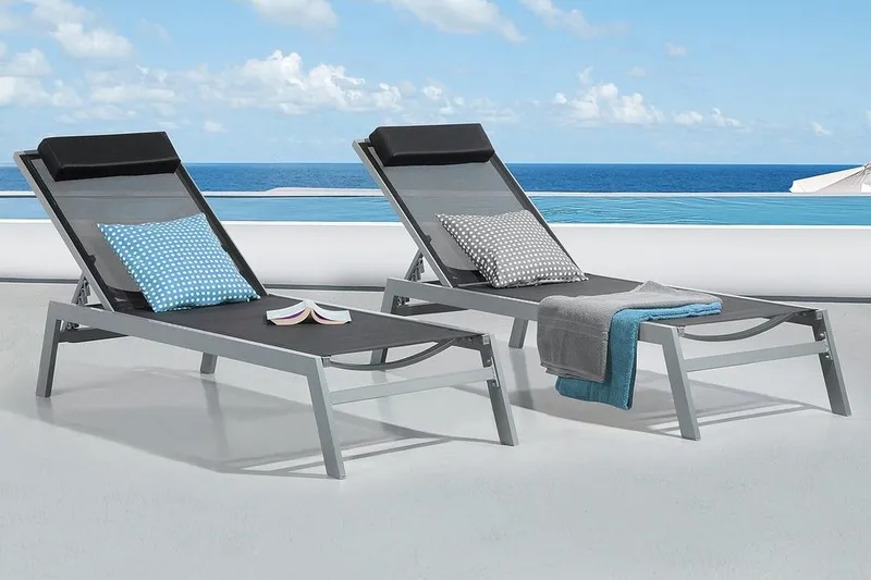 Catania Ii Solseng 66 | 190 cm - Sort - Havemøbler - Havestole - Solseng & solvogn