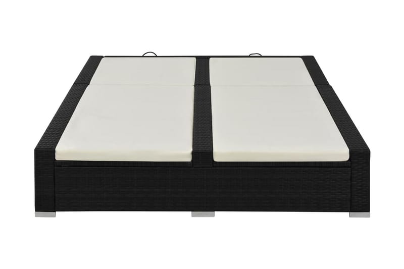 Dobbelt Liggestol Polyrattan Sort - Sort - Havemøbler - Havestole - Solseng & solvogn