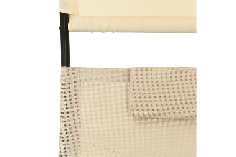 dobbelt solseng med baldakin textilene cremefarvet - Creme - Havemøbler - Havestole - Solseng & solvogn