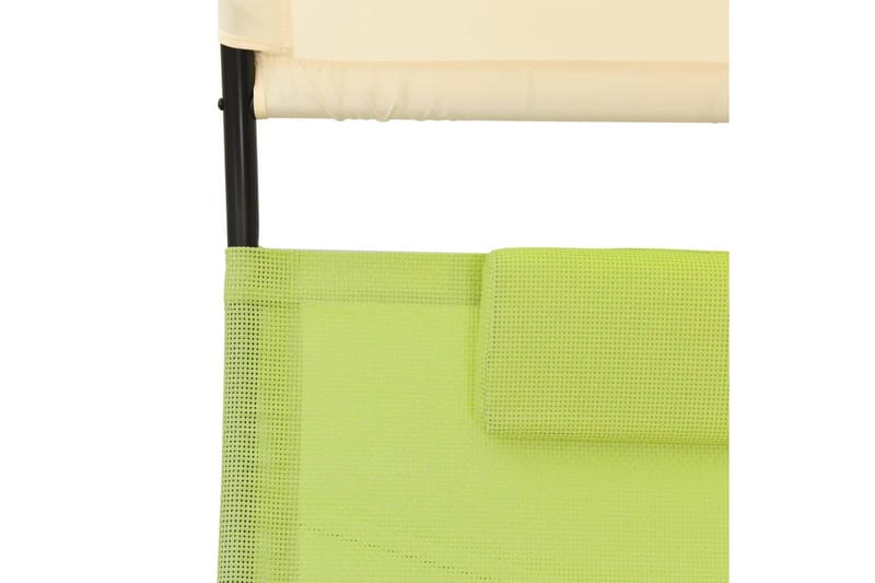 dobbelt solseng med baldakin textilene grøn og cremefarvet - Grøn - Solseng & solvogn