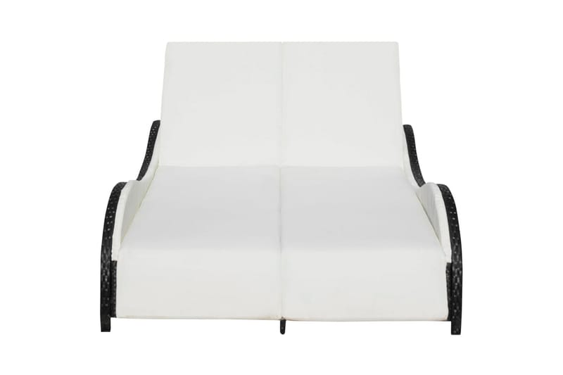 Dobbelt Solseng Med Hynde Polyrattan Sort - Sort - Havemøbler - Havestole - Solseng & solvogn