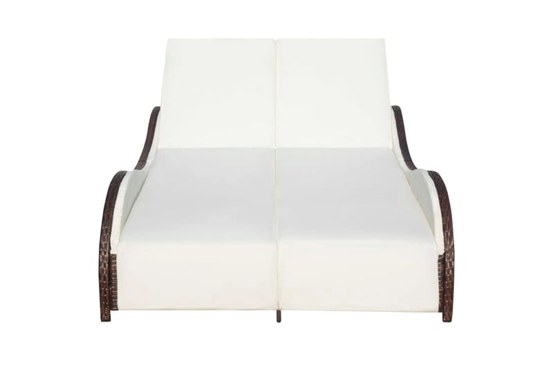 Dobbelt Solseng Med Hynde Polyrattan Brun - Brun - Havemøbler - Havestole - Solseng & solvogn