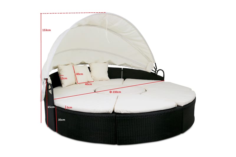 Dramsvik Solseng 230 cm - Antracit - Havemøbler - Havestole - Solseng & solvogn