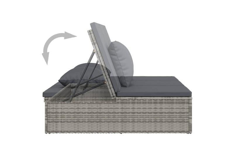 fleksibel soleng med hynder polyrattan mørkegrå - Grå - Havemøbler - Havestole - Solseng & solvogn