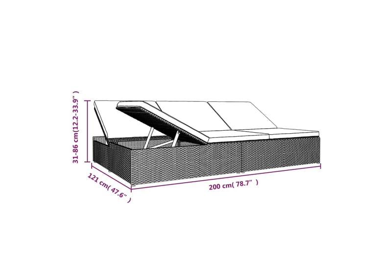 fleksibel soleng med hynder polyrattan brun - Brun - Havemøbler - Havestole - Solseng & solvogn