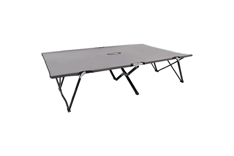 foldbar 2-personers campingseng stål grå - Grå - Havemøbler - Havestole - Solseng & solvogn