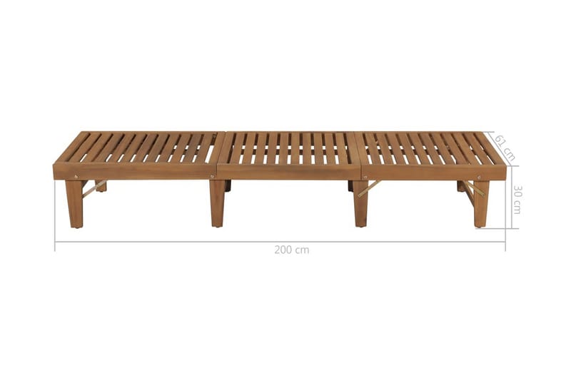 Foldbar Liggestol Massivt Akacietræ - Brun - Havemøbler - Havestole - Solseng & solvogn