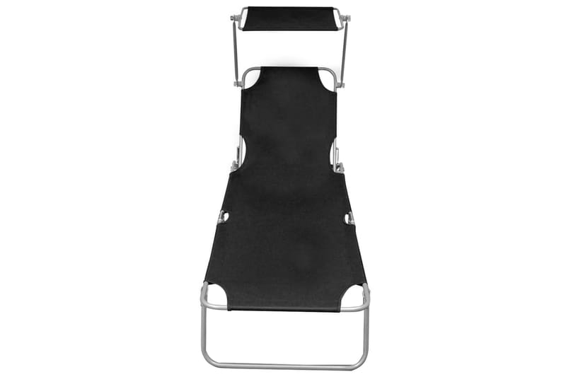 foldbar liggestol med baldakin aluminium sort - Sort - Havemøbler - Havestole - Solseng & solvogn