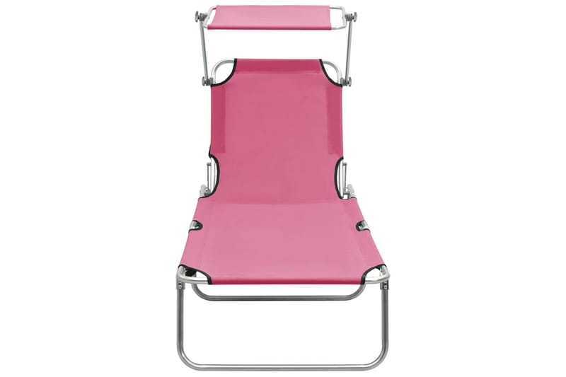 foldbar liggestol med baldakin stål pink - Lyserød - Havemøbler - Havestole - Solseng & solvogn