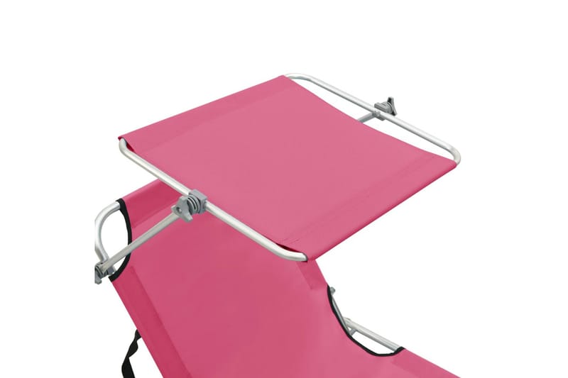 foldbar liggestol med baldakin stål pink - Lyserød - Havemøbler - Havestole - Solseng & solvogn
