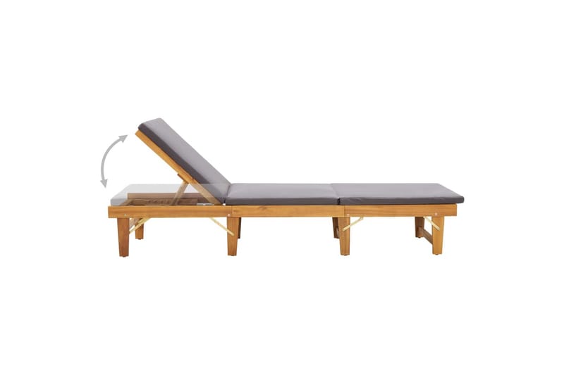 Foldbar Liggestol Med Hynde Massivt Akacietræ - Brun - Havemøbler - Havestole - Solseng & solvogn