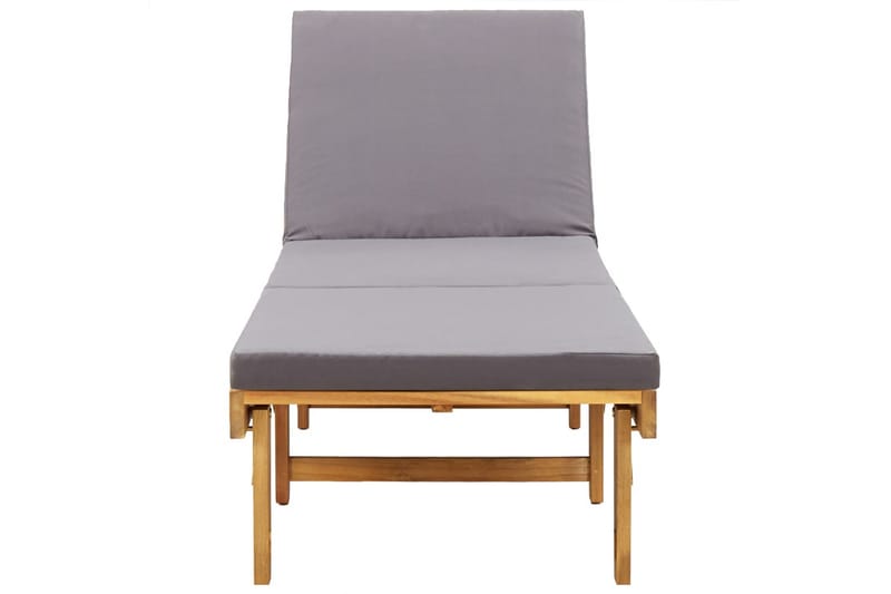 Foldbar Liggestol Med Hynde Massivt Akacietræ - Brun - Havemøbler - Havestole - Solseng & solvogn