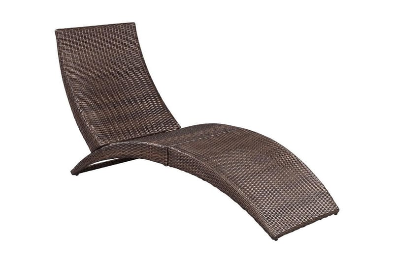 Foldbar Liggestol Med Hynde Polyrattan Brun - Brun - Havemøbler - Havestole - Solseng & solvogn