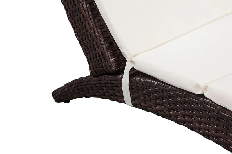 Foldbar Liggestol Med Hynde Polyrattan Brun - Brun - Havemøbler - Havestole - Solseng & solvogn