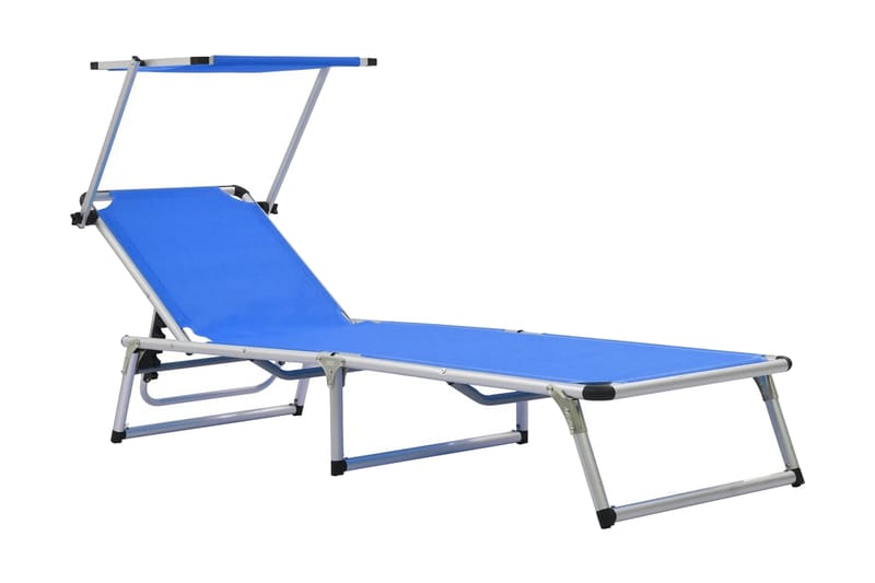 Foldbar Liggestol Med Tag Aluminium Og Textilene Blå - Blå - Havemøbler - Havestole - Solseng & solvogn