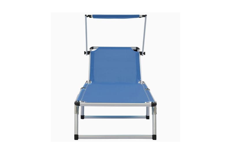 Foldbar Liggestol Med Tag Aluminium Og Textilene Blå - Blå - Havemøbler - Havestole - Solseng & solvogn