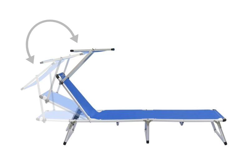 Foldbar Liggestol Med Tag Aluminium Og Textilene Blå - Blå - Havemøbler - Havestole - Solseng & solvogn