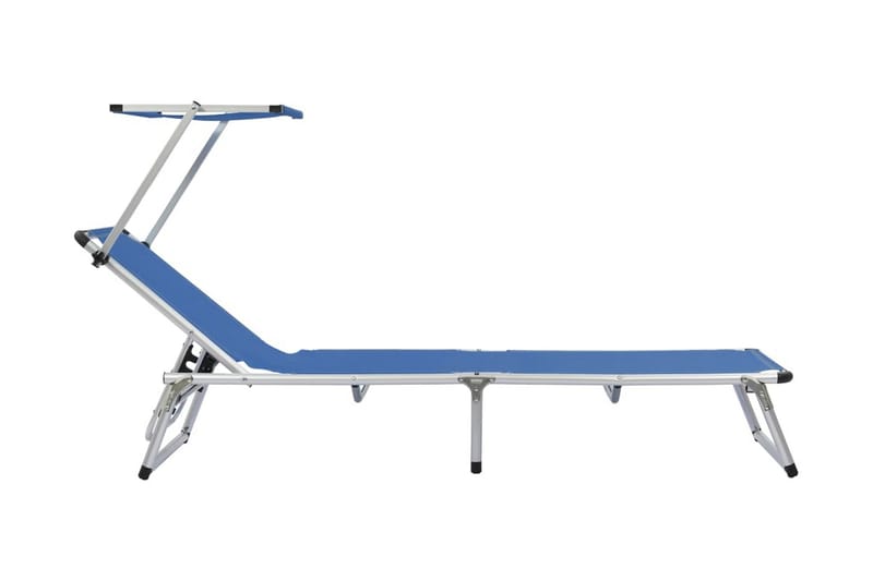 Foldbar Liggestol Med Tag Aluminium Og Textilene Blå - Blå - Havemøbler - Havestole - Solseng & solvogn