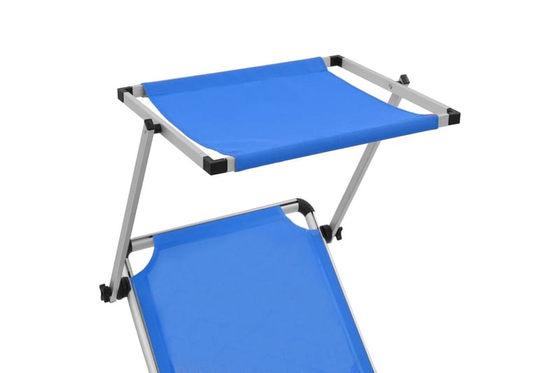 Foldbar Liggestol Med Tag Aluminium Og Textilene Blå - Blå - Havemøbler - Havestole - Solseng & solvogn