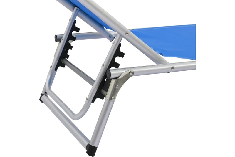 Foldbar Liggestol Med Tag Aluminium Og Textilene Blå - Blå - Havemøbler - Havestole - Solseng & solvogn